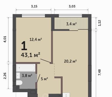 квартира г Екатеринбург Чкаловская ул Краснолесья 10/6 фото 1