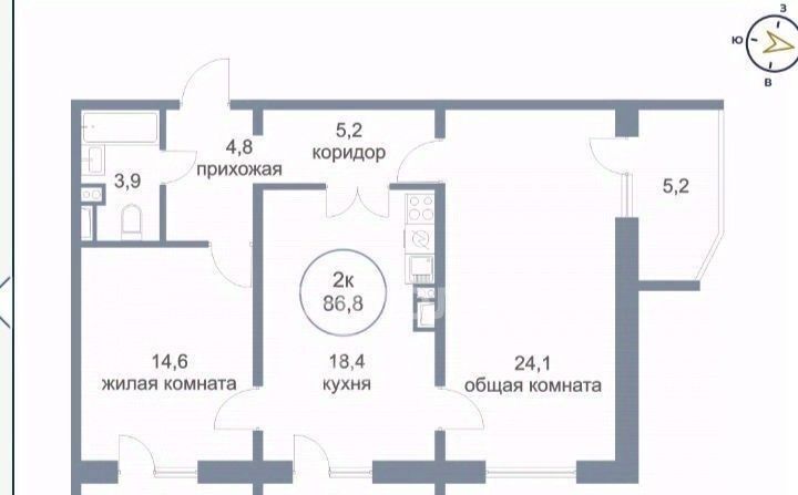 квартира г Сургут наб Ивана Кайдалова 18 24-й фото 21