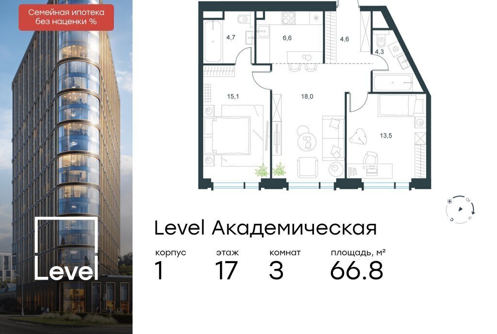 квартира г Москва метро Академическая ул Профсоюзная 2/22 муниципальный округ Академический фото 1