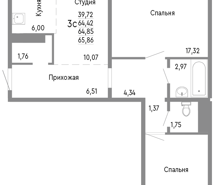 квартира г Челябинск р-н Советский Челябинский городской округ фото 1