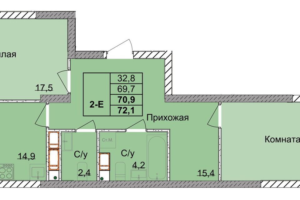 квартира г Нижний Новгород р-н Советский Нижний Новгород городской округ, Оранжерейная 1-я, 14а фото 1