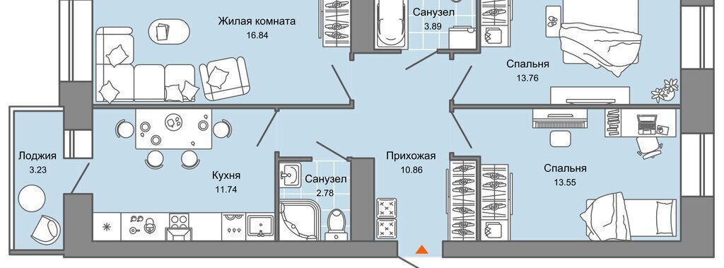 квартира г Ульяновск р-н Заволжский г квартал Новый Город ЖК Центрополис 5 Город, Центральный фото 1