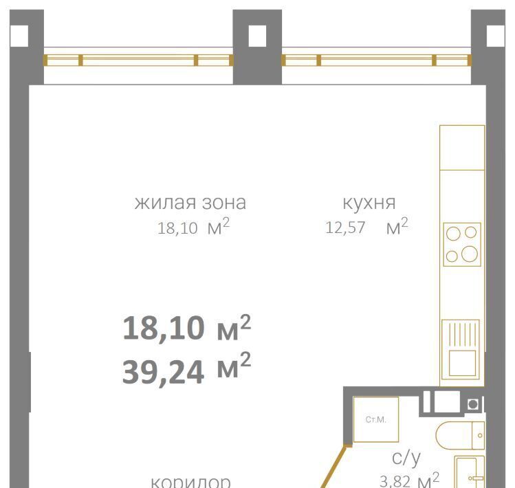 квартира г Нижний Новгород Горьковская ЖК «КМ Дом на Барминской» фото 2