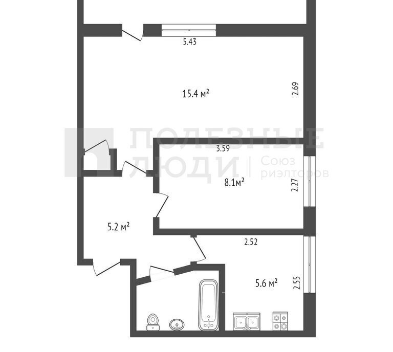 квартира г Великий Новгород Колмово ул Щусева 7 фото 9