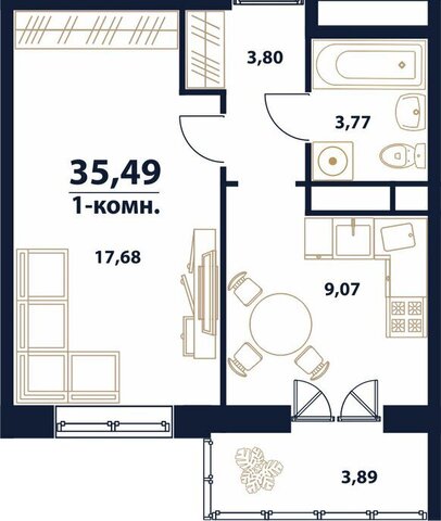 квартира Новый Город 17-й квартал ЖК Атмосфера 5 Город фото