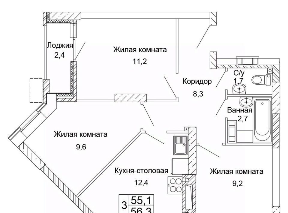 квартира г Волгоград р-н Кировский ЖК «Колизей» фото 1