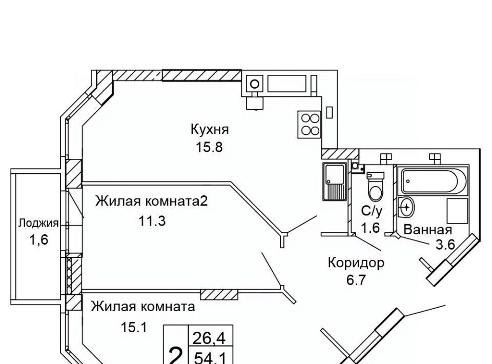 квартира г Волгоград р-н Кировский ул 70-летия Победы 21а фото 1