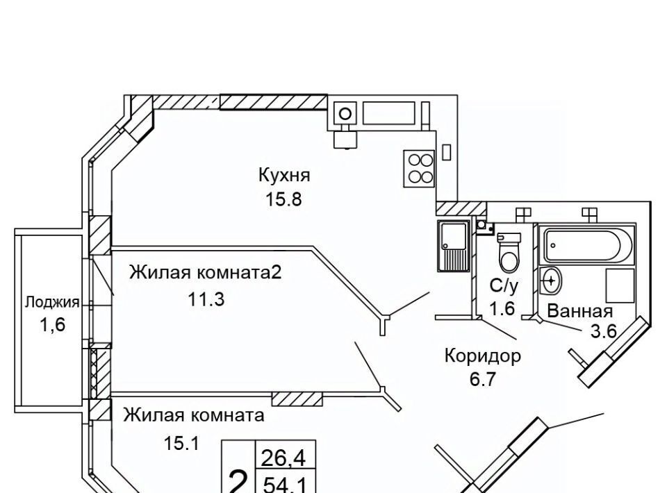 квартира г Волгоград р-н Кировский ул 70-летия Победы 21а фото 1