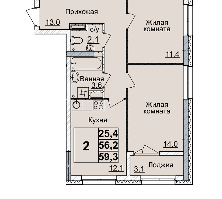 квартира г Нижний Новгород р-н Нижегородский Горьковская ЖК «Горизонты Нижнего» фото 1