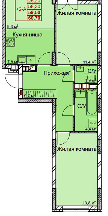 квартира г Нижний Новгород р-н Ленинский Заречная ул Профинтерна 17 фото 1