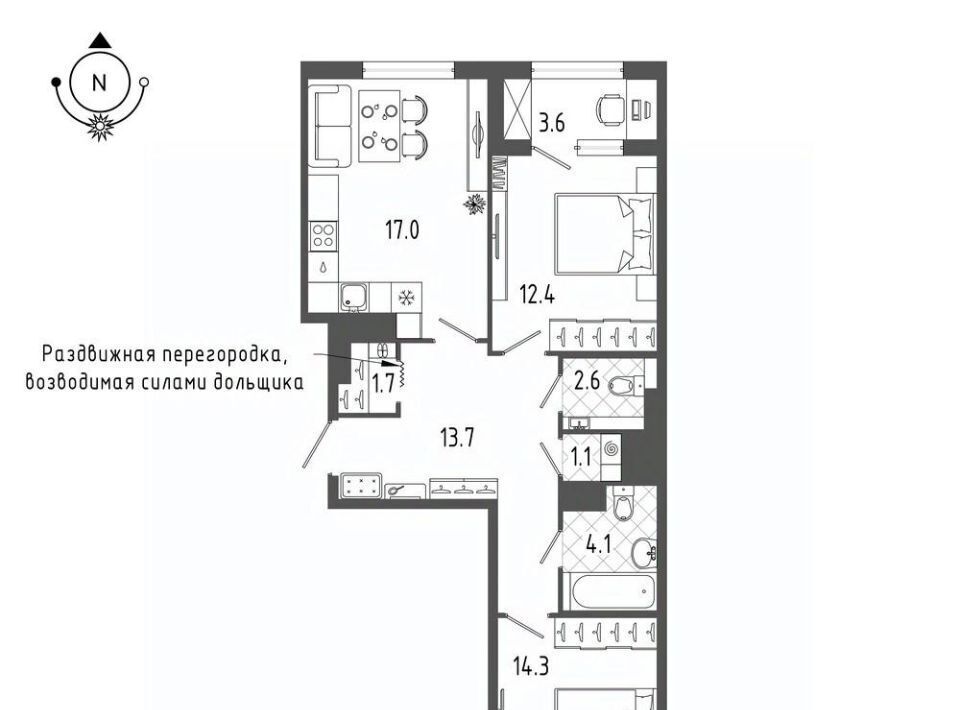 квартира г Санкт-Петербург метро Балтийская б-р Измайловский 9 фото 1