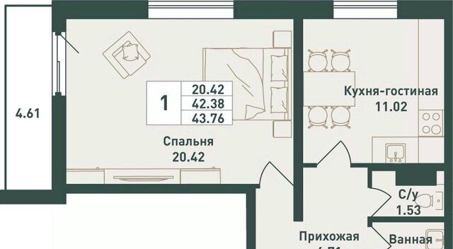 квартира п им Свердлова мкр 1-й Рыбацкое, Тандем жилой комплекс фото