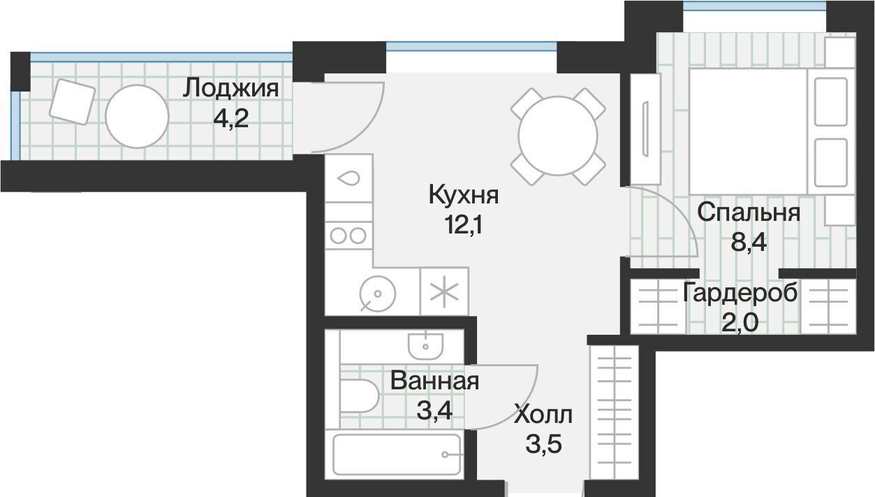 квартира г Тюмень р-н Калининский ул Игоря Комиссарова 19 фото 2