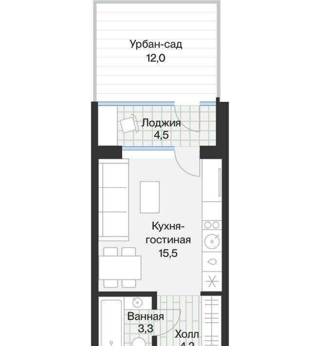 квартира г Тюмень р-н Калининский ул Игоря Комиссарова 25 фото 2