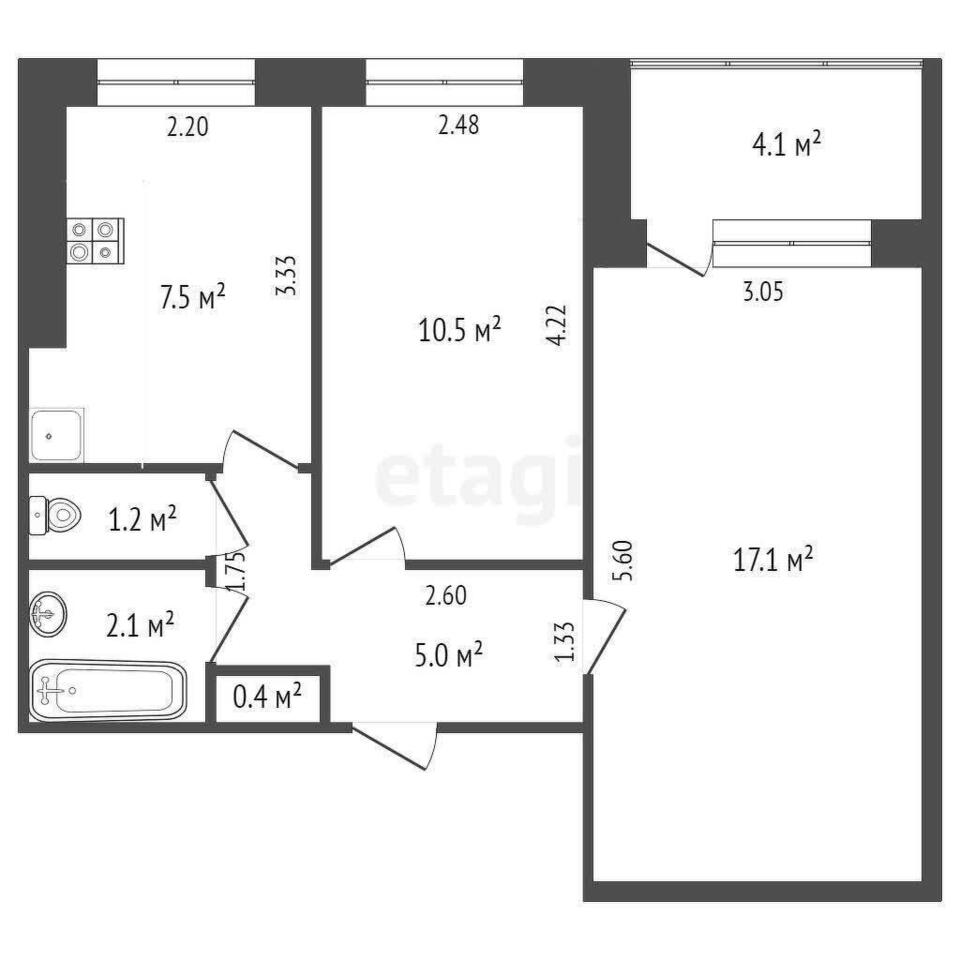 квартира г Комсомольск-на-Амуре ул Водонасосная 68/3 фото 17