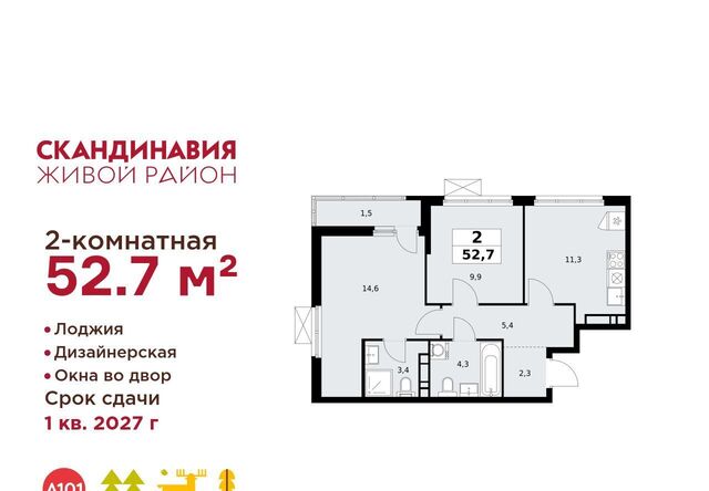 п Сосенское ЖК Скандинавия 2/2 18. фото
