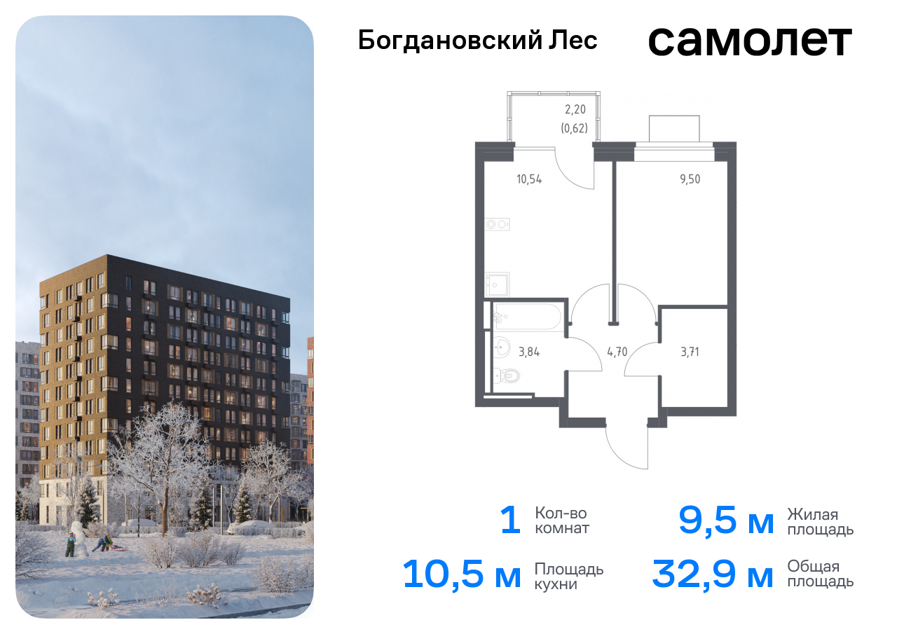 квартира городской округ Ленинский с/п Молоковское Домодедовская, жилой комплекс Богдановский Лес, 7. 3, Володарское шоссе фото 1