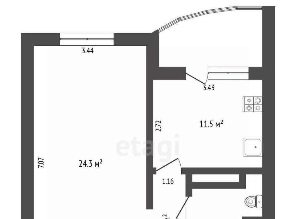 квартира р-н Тюменский д Дударева ул Созидателей 12 фото 2