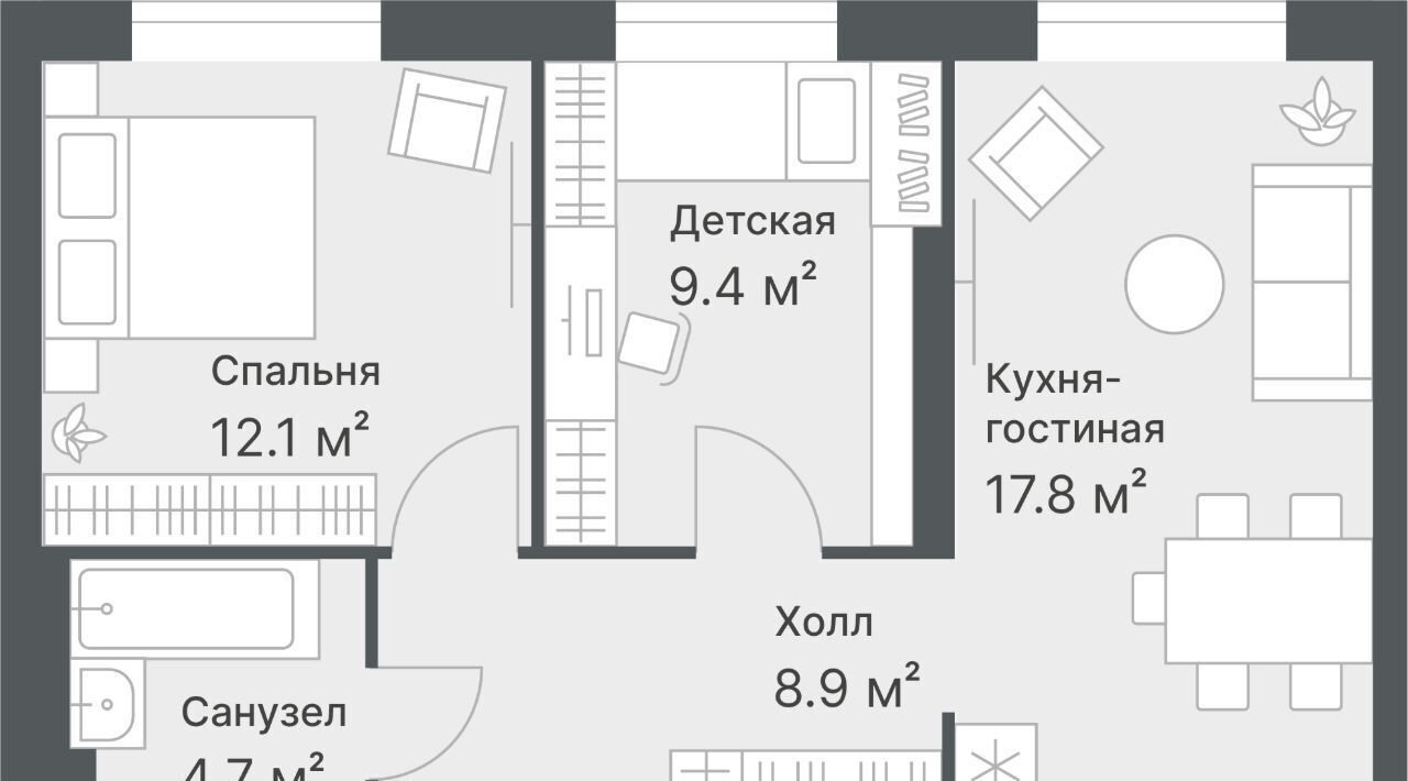 квартира г Тюмень р-н Калининский ул Кремлевская 95 фото 1