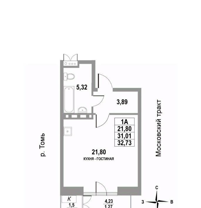 квартира г Томск р-н Кировский тракт Московский 109бк/3 фото 1