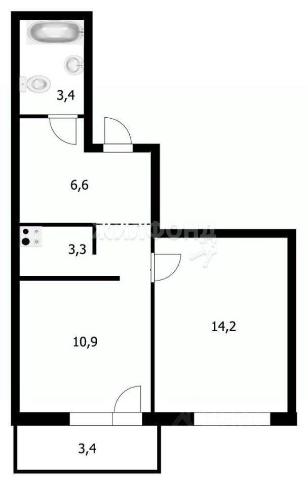 квартира г Новосибирск р-н Дзержинский ул Коминтерна 630010 116/3 фото 9