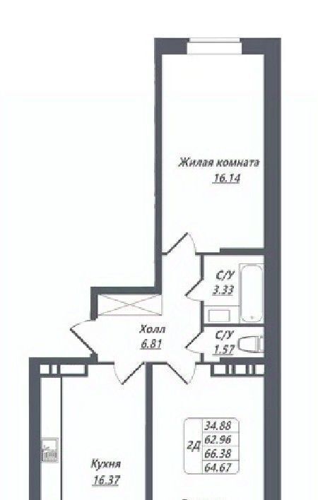 квартира г Ессентуки ЖК «ИСТОЧНИК» фото 1