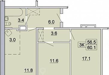 квартира г Иркутск р-н Ленинский Ново-Ленино 3 1-й Ленинский квартал тер. фото 1