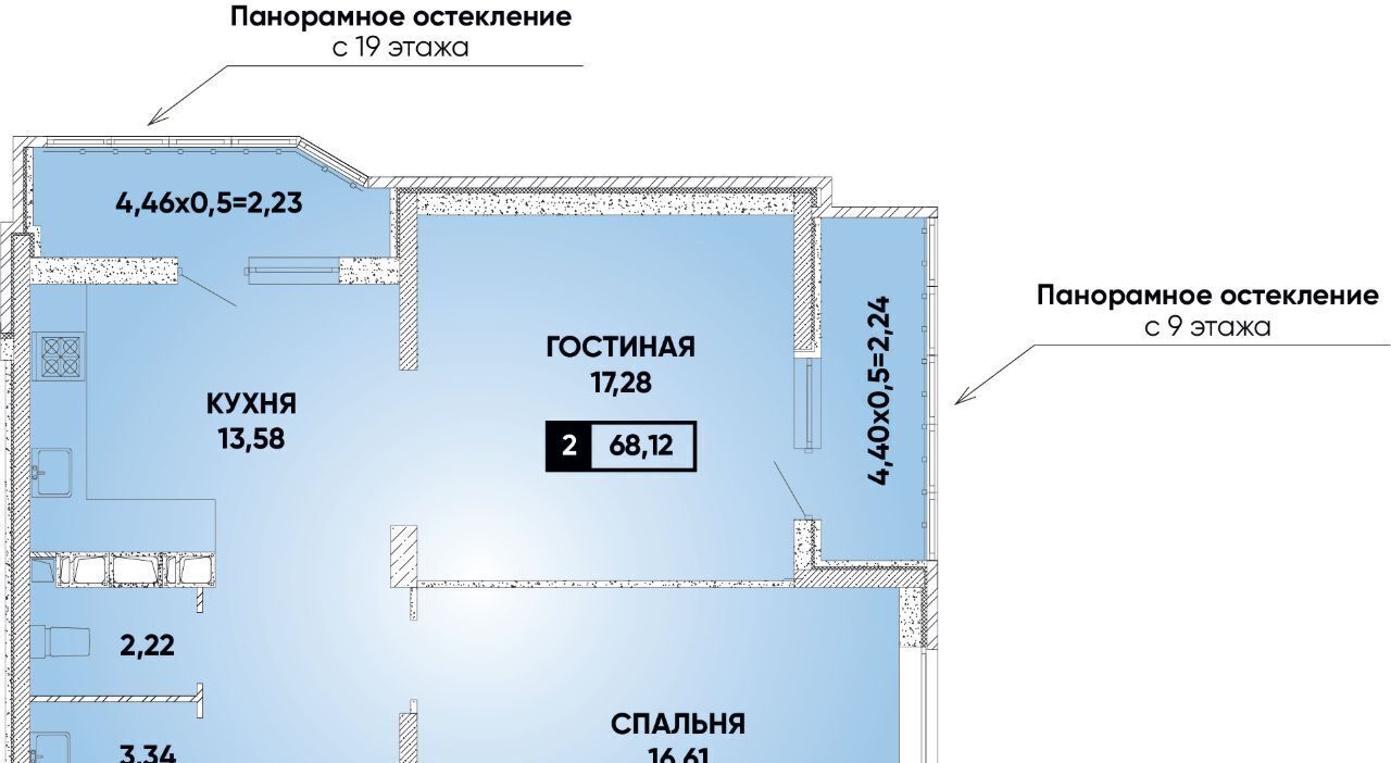 квартира г Краснодар р-н Прикубанский ул Боспорская 12 фото 1