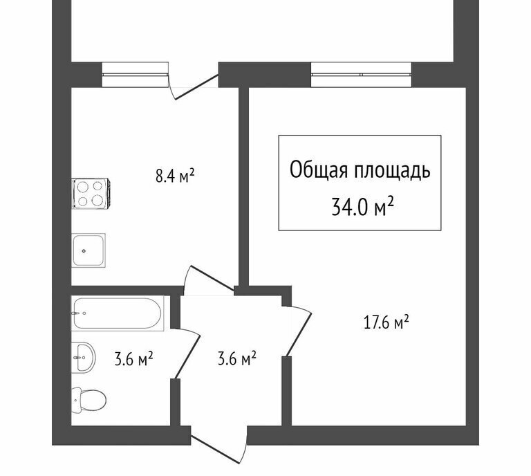 квартира г Томск р-н Октябрьский Солнечный ул Обручева 16 фото 6