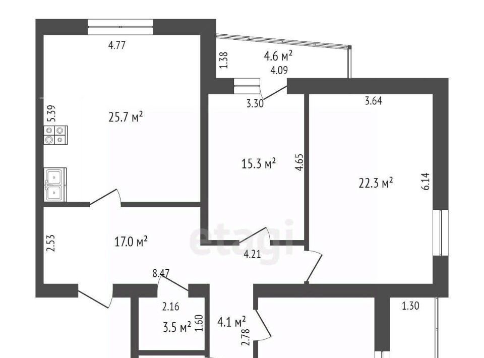 квартира г Тюмень р-н Центральный проезд Юганский 4 Центральный административный округ фото 2