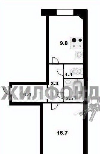 квартира г Новосибирск ул Хилокская 1б Площадь Маркса фото 6