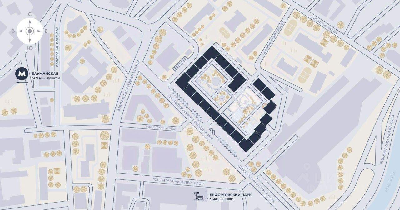 квартира г Москва ЦАО Басманный ул Малая Почтовая 5/12 с 1, Московская область фото 13