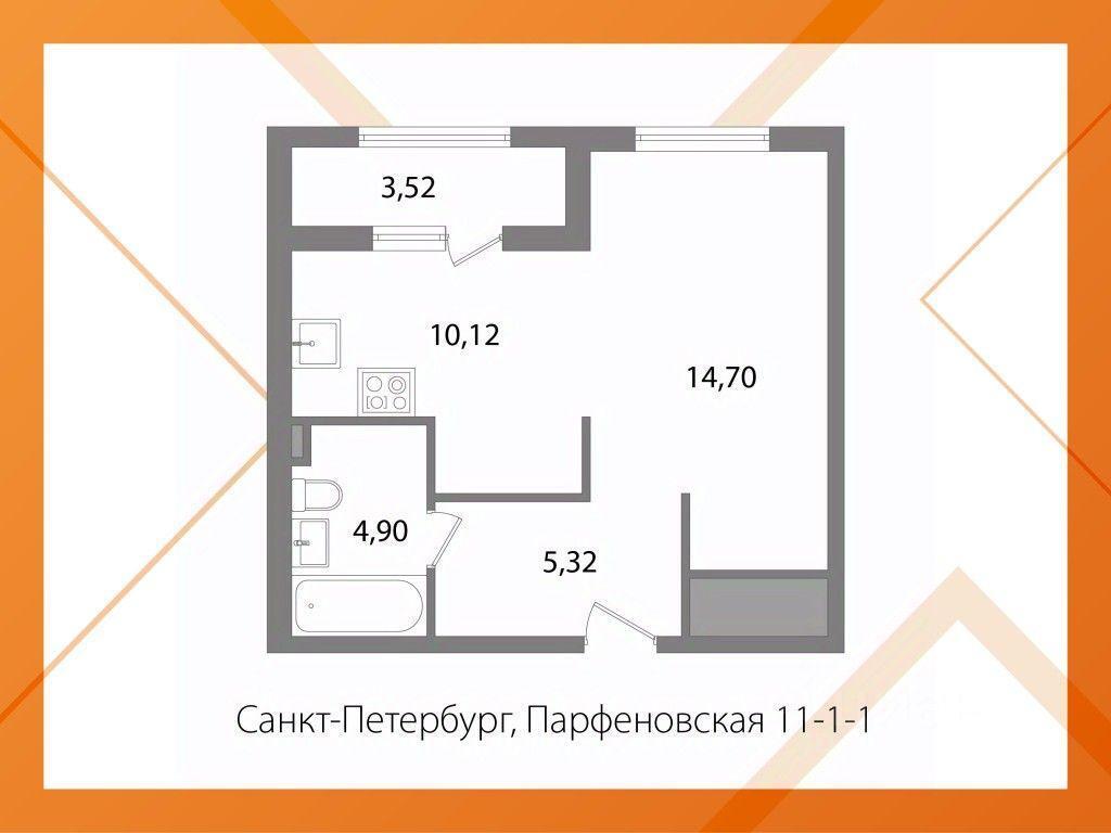 квартира г Санкт-Петербург ул Парфёновская 11 к 1 стр 1, Ленинградская область фото 2