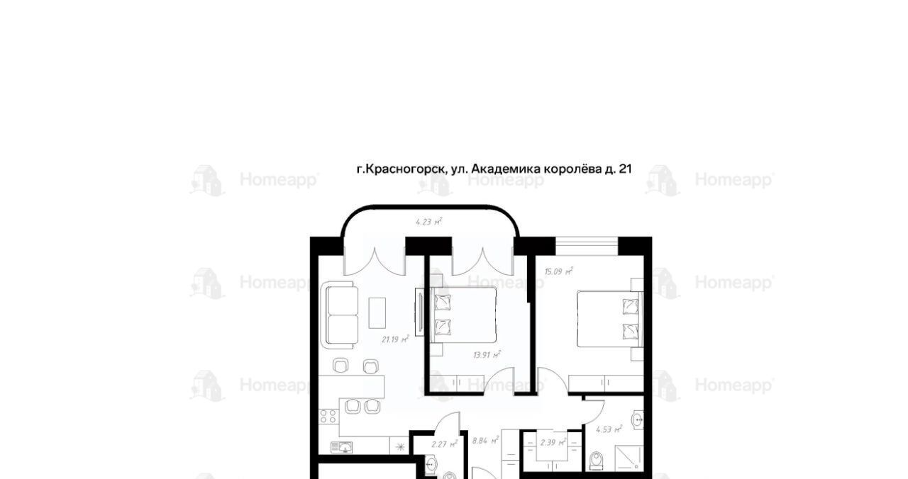 квартира г Москва метро Телецентр ул Академика Королева 21 фото 2