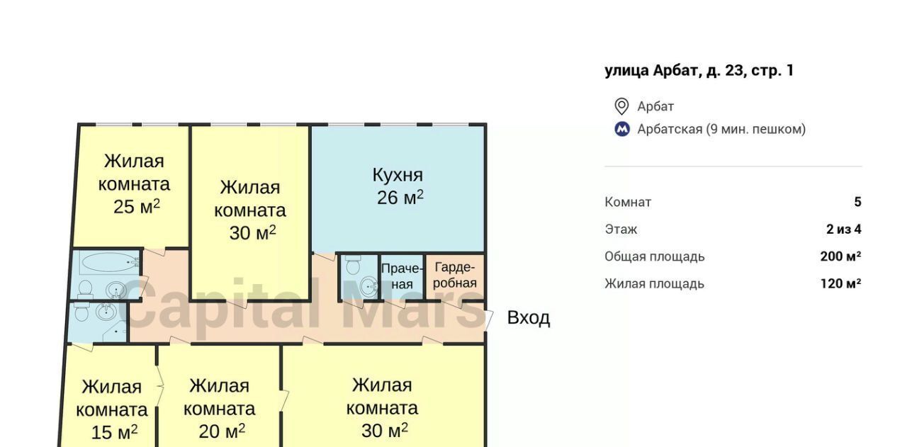 квартира г Москва метро Арбатская ул Арбат 23с/1 муниципальный округ Арбат фото 3