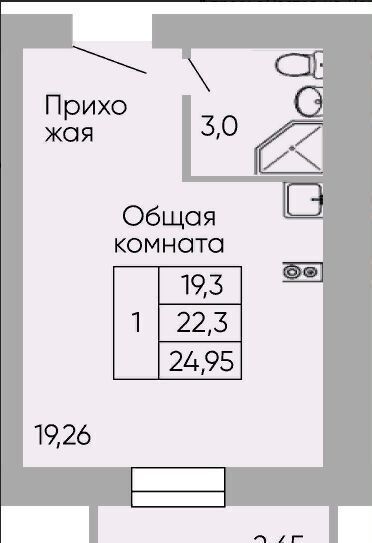 квартира г Ростов-на-Дону р-н Пролетарский ул Вересаева 103 корп. В фото 2