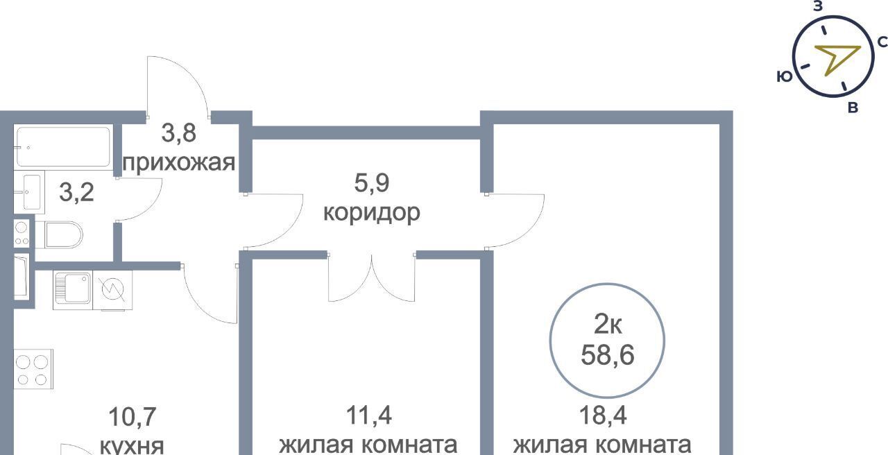 квартира г Сургут тракт Югорский 52/2 фото 1