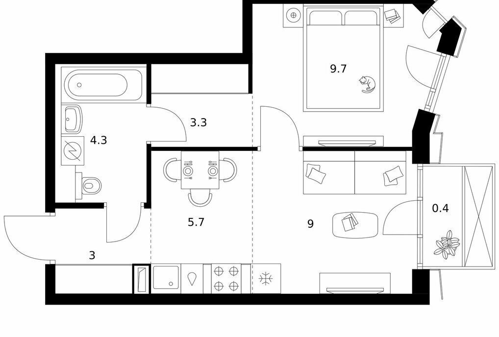 квартира г Москва метро Локомотив 2-й Иртышский фото 1