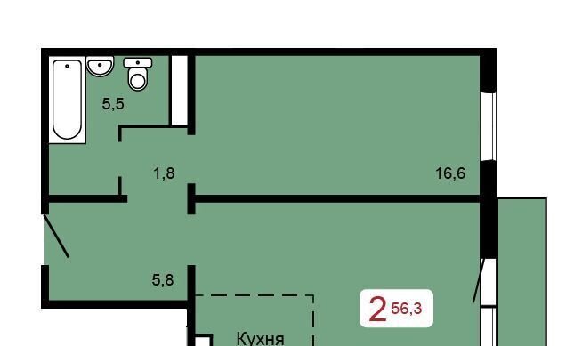 квартира г Красноярск р-н Свердловский Пашенный ЖК «Домино» 1 жилой квартал фото 1