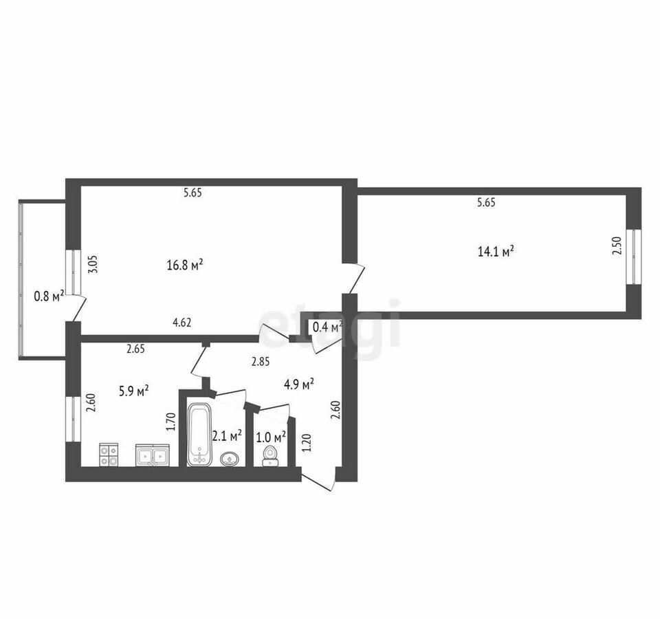 квартира г Стерлитамак Железнодорожный ул Чехова 2 фото 19