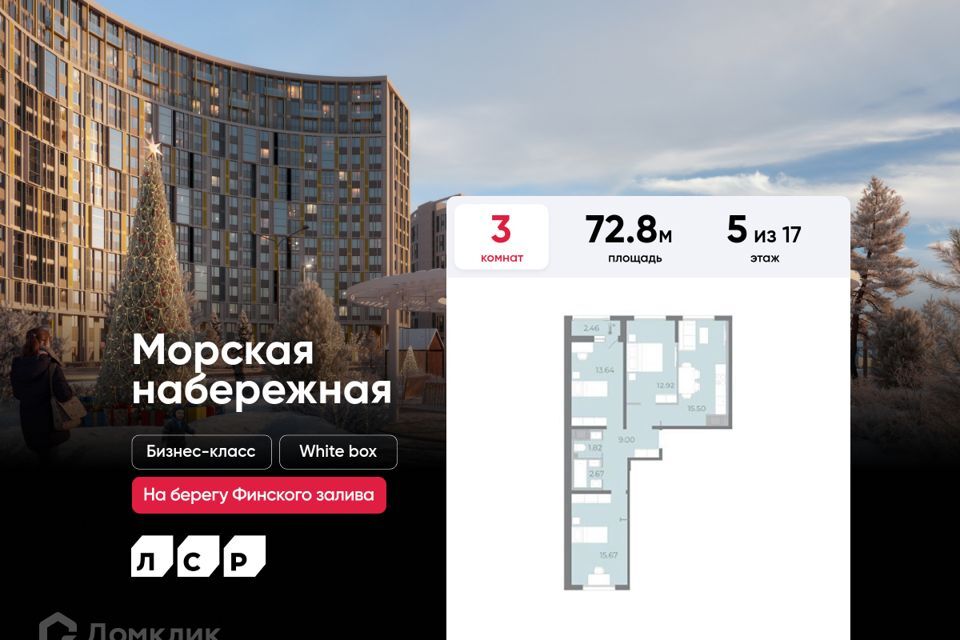 квартира г Санкт-Петербург Невская Губа территория Невская Губа, уч 15 фото 1