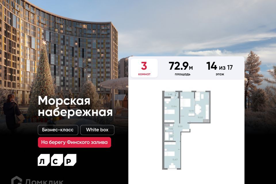 квартира г Санкт-Петербург Невская Губа территория Невская Губа, уч 15 фото 1