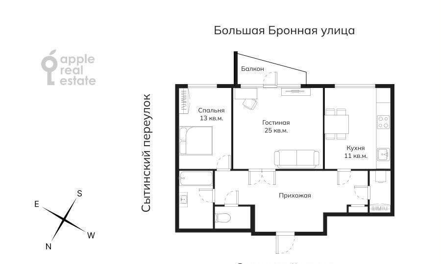 квартира г Москва метро Тверская ул Большая Бронная 19 фото 3