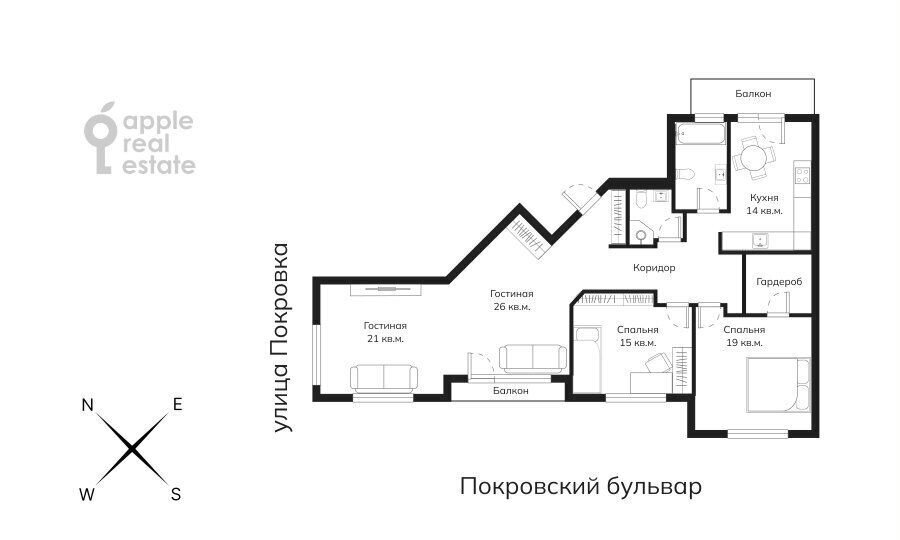 квартира г Москва метро Чкаловская ул Покровка 20/1с 1 фото 3