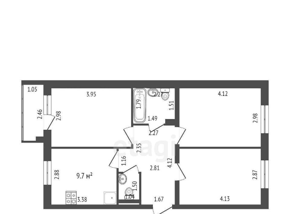 квартира г Тюмень р-н Ленинский ул Тимофея Чаркова 69к/2 фото 3