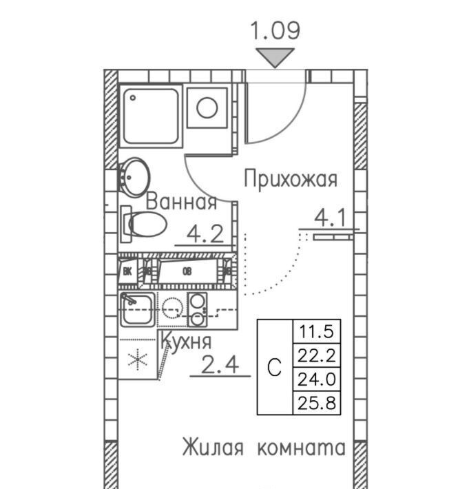 квартира г Владивосток р-н Ленинский ул Расула Гамзатова 7к/1 фото 1