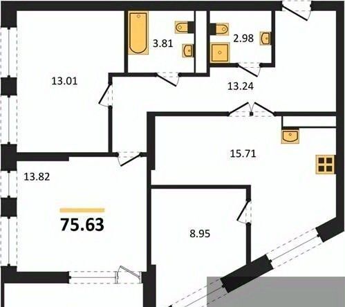 квартира г Воронеж р-н Железнодорожный наб Чуева 7 фото 1