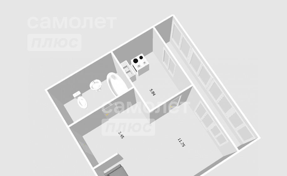 квартира г Ульяновск р-н Заволжский ул Краснопролетарская 32 фото 17