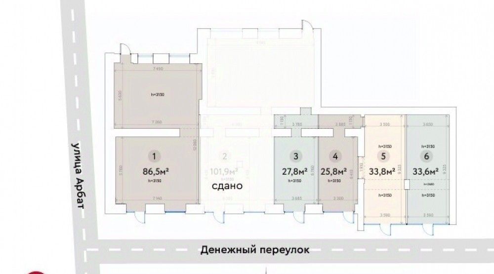 торговое помещение г Москва метро Смоленская пер Денежный 30 муниципальный округ Арбат фото 2