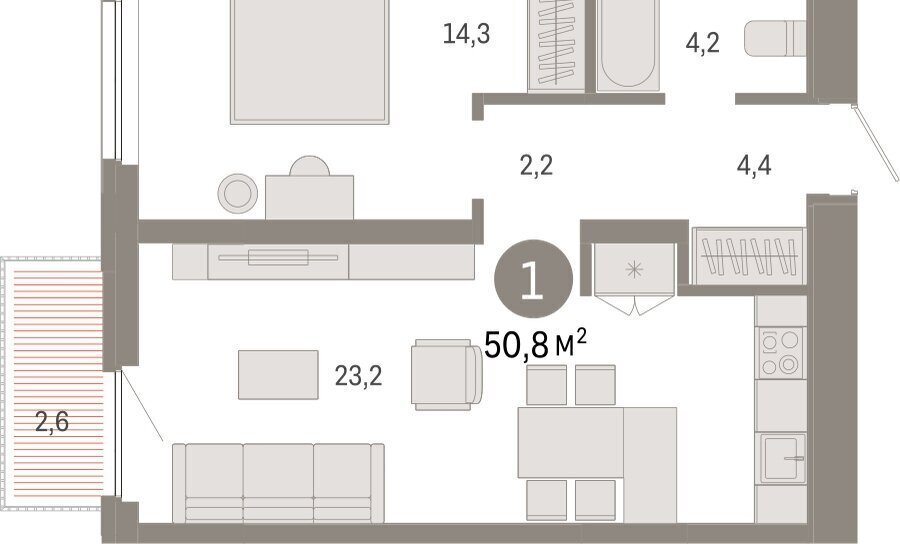 квартира г Тюмень ул Мысовская 26к/2 фото 2